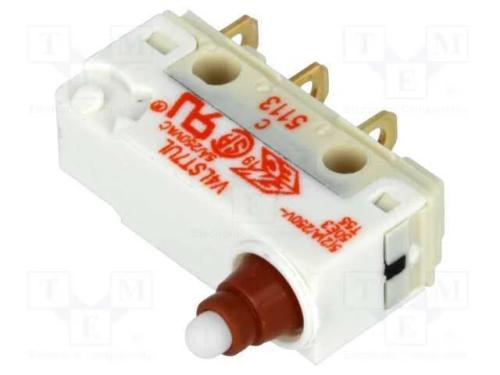Microinterruptor Snap Action, Sem Alavanca, Spdt, 5a/250vac