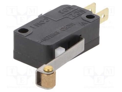Microinterruptor Snap Action, com Alavanca (Com Rolo), Spdt