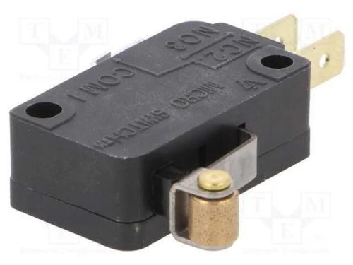 Microinterruptor Snap Action, com Rolo, Spdt, 15a/277vac, Pos: 2