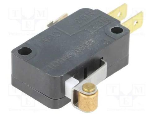 Microinterruptor Snap Action, com Rolo, Spdt, 15a/250vac, Pos: 2