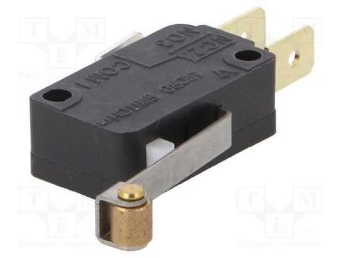 Microinterruptor Snap Action, com Alavanca (Com Rolo), Spdt