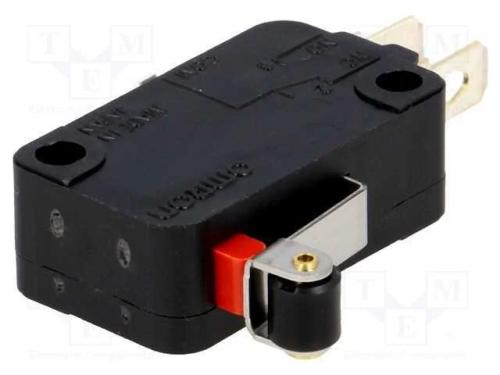 Microinterruptor Snap Action, com Alavanca (Com Rolo), Spdt