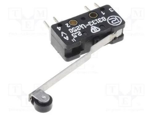 Microinterruptor Snap Action, com Alavanca (Com Rolo), On-(On)