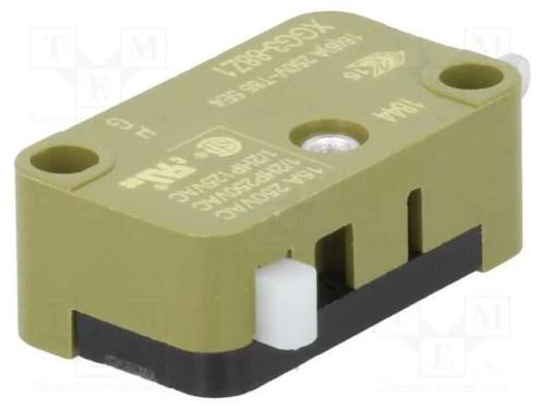 Microinterruptor Snap Action, Sem Alavanca, Spdt, 16a/250vac