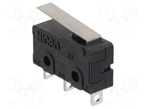 Microinterruptor SNAP ACTION, com alavanca, SPDT,.