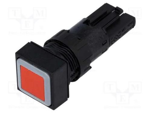 Interruptor: de pressão, 16mm, Pos.estáv: 1, verm.