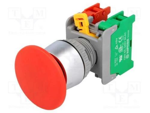 Interruptor: de Pressão, 22mm, Pos.Estáv: 1, Nc + No, Vermelho