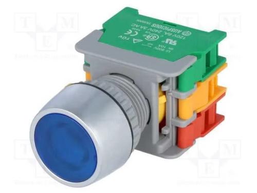 Interruptor: de Pressão, 22mm, Pos.Estáv: 1, Nc + No, Azul, Ip65