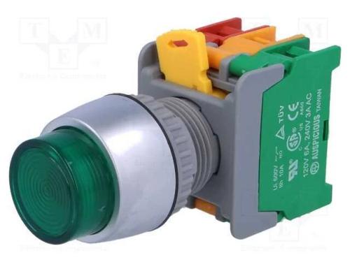 Interruptor: de Pressão, 22mm, Pos.Estáv: 1, Nc + No, Verde, Ip65