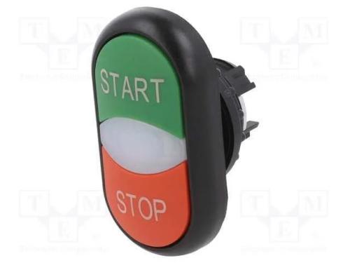 Interruptor: Duplo, 22mm, Pos.Estáv: 1, Vermelho/Verde, Ip66, Plano