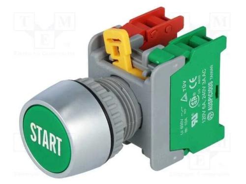 Interruptor: de Pressão, 22mm, Pos.Estáv: 1, Nc + No, Verde, Ip65