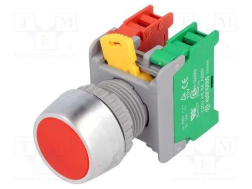Interruptor: de Pressão, 22mm, Pos.Estáv: 1, Nc + No, Vermelho