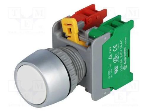 Interruptor: de Pressão, 22mm, Pos.Estáv: 1, Nc + No, Branco, Ip65
