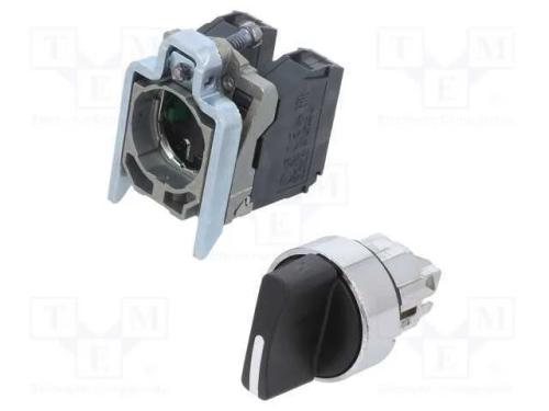 Interruptor: Giratório, 22mm, No X2, Preto, Não Disp, 3a/240vac
