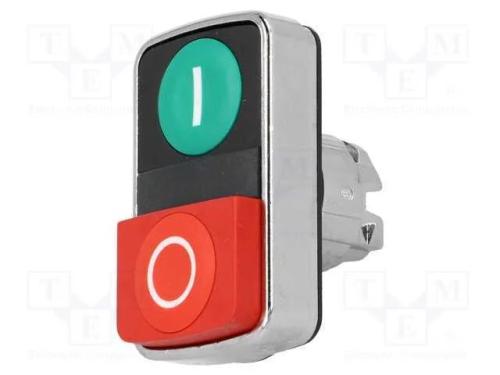 Interruptor: Duplo, 22mm, Pos.Estáv: 1, Vermelho/Verde, Não Disp.