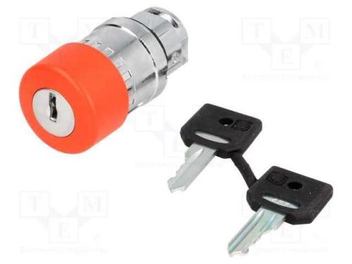 Interruptor: Segurança com Chave, 22mm, Pos.Estáv: 2, Vermelho