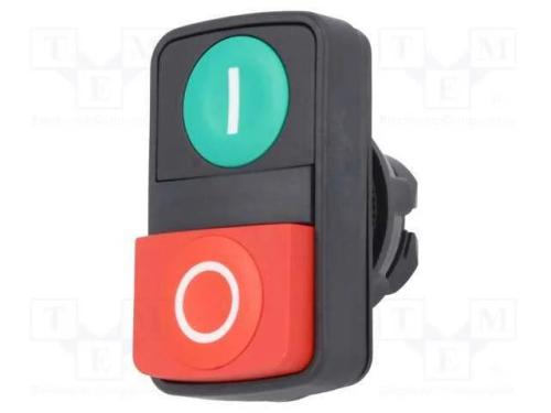 Interruptor: Duplo, 22mm, Pos.Estáv: 1, Vermelho/Verde, Não Disp.