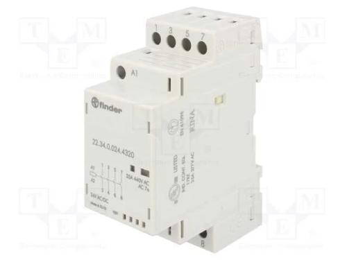 Contator: 4-De Polo de Instalação, 25a, 24vac, 24vdc, No X4, Ip20