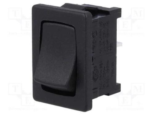 ROCKER, SPST, Pos: 2, ON-OFF, 10A/250VAC, preto, .
