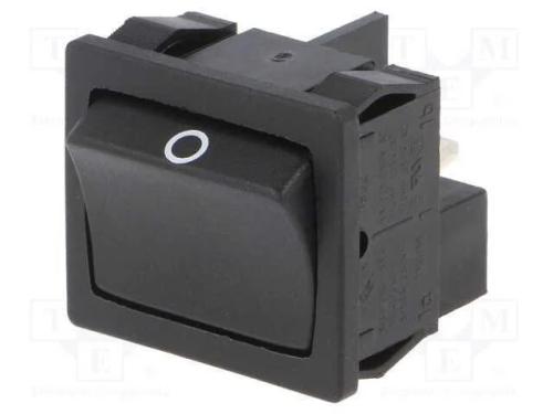 ROCKER, DPST, Pos: 2, ON-OFF, 6A/250VAC, preto, I.