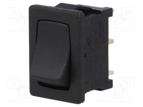 ROCKER, SPDT, Pos: 2, ON-OFF, 10A/250VAC, preto, .