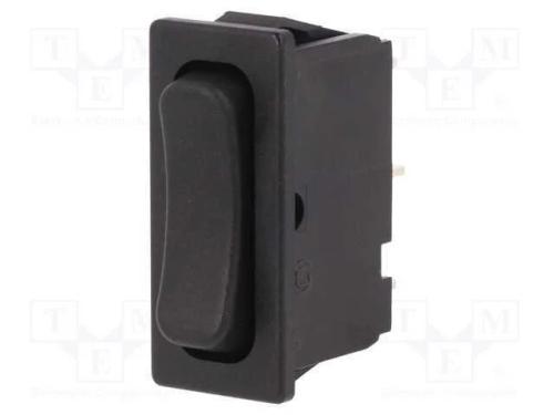 ROCKER, SPDT, Pos: 3, ON-OFF-ON, 6A/250VAC, preto.