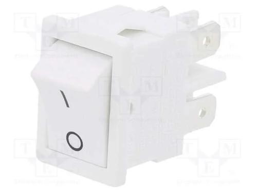 ROCKER, DPST, Pos: 2, OFF-ON, 6A/250VAC, branco, .