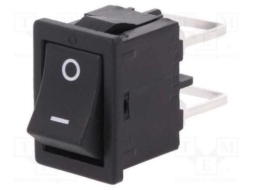 ROCKER, DPST, Pos: 2, OFF-ON, 10A/250VAC, preto, .