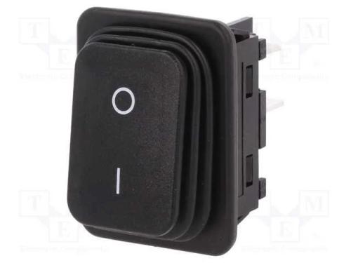 ROCKER, DPST, Pos: 2, OFF-ON, 20A/250VAC, preto, .
