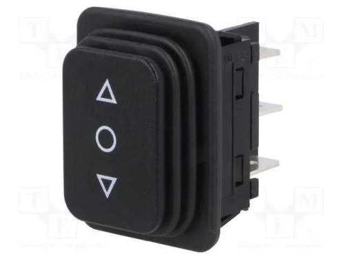 ROCKER, DP3T, Pos: 3, (ON)-OFF-(ON), 14A/250VAC, .