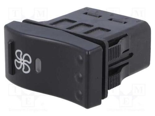 ROCKER, SPST-NO, Pos: 2, ON-OFF, 10A/12VDC, preto.