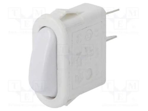 ROCKER, SPST, Pos: 2, ON-OFF, 16A/250VAC, branco,.