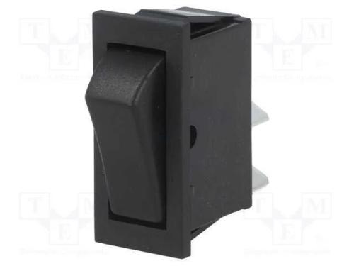 ROCKER, SPST, Pos: 2, ON-OFF, 16A/250VAC, preto, .