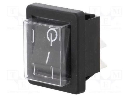 ROCKER, DPST, Pos: 2, ON-OFF, 16A/250VAC, preto, .