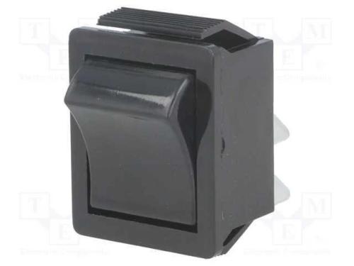 ROCKER, DPST, Pos: 2, ON-OFF, 16A/250VAC, preto, .
