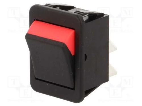 ROCKER, DPST, Pos: 2, ON-OFF, 16A/250VAC, preto-v.