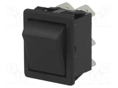 ROCKER, DPDT, Pos: 2, ON-ON, 16A/250VAC, preto, n.