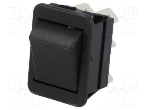 ROCKER, DPDT, Pos: 2, ON-(ON), 16A/250VAC, preto,.