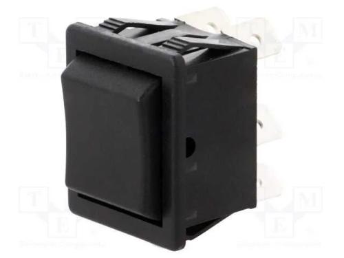 ROCKER, DP3T, Pos: 3, (ON)-OFF-(ON), 16A/250VAC, .