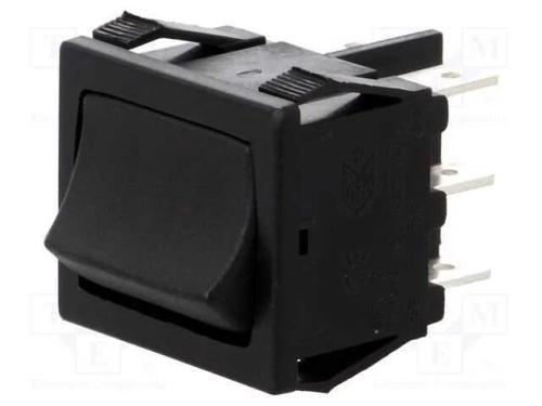 ROCKER, DP3T, Pos: 3, ON-OFF-ON, 10A/250VAC, 10A/.