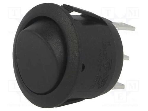 ROCKER, SPST, Pos: 2, ON-ON, 10A/250VAC, preto, n.