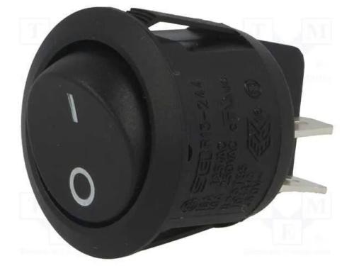 ROCKER, DPST, Pos: 2, ON-OFF, 10A/250VAC, preto, .