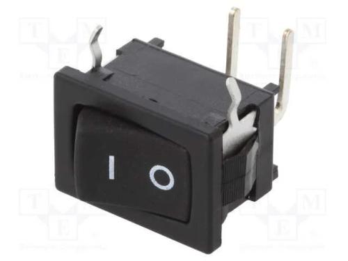 ROCKER, SPST, Pos: 2, ON-OFF, 5A/250VAC, 10A/30VD.