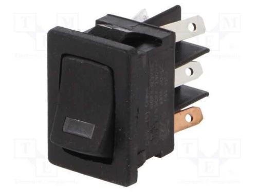ROCKER, DPST, Pos: 2, ON-OFF, 10A/125VAC, preto, .