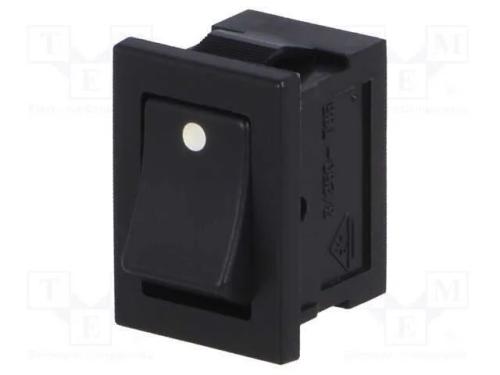 ROCKER, SPST, Pos: 2, ON-OFF, 3A/250VAC, preto, n.