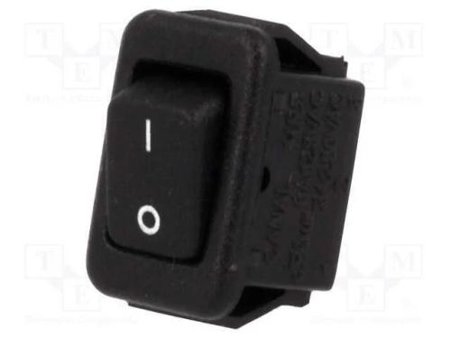 ROCKER, SPST, Pos: 2, ON-OFF, 3A/250VAC, preto, n.