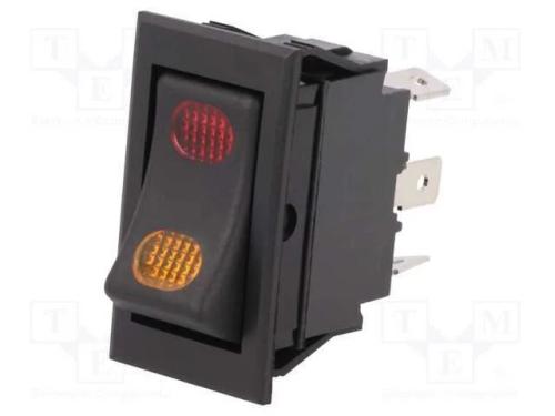 ROCKER, SPDT, Pos: 2, ON-ON, 20A/12VDC, preto, LE.