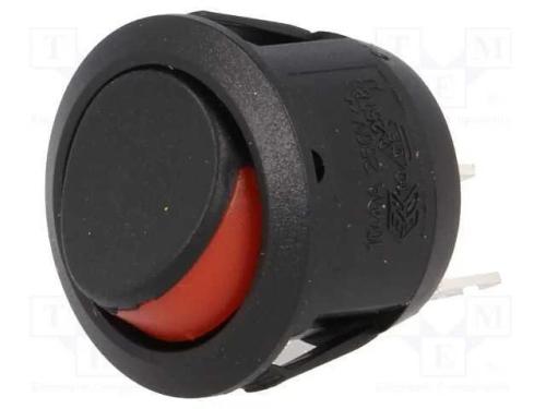 ROCKER, SPST, Pos: 2, ON-OFF, 10A/250VAC, preto-v.
