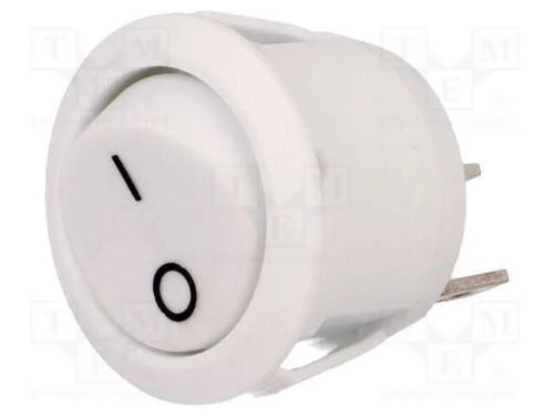 ROCKER, SPST, Pos: 2, OFF-(ON), 10A/250VAC, branc.