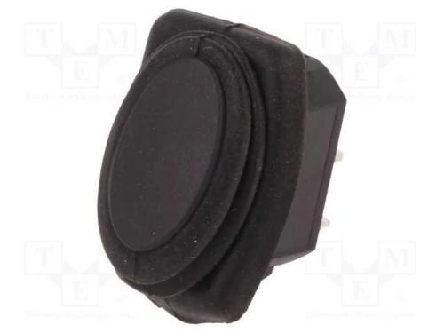 ROCKER, SPST, Pos: 2, ON-OFF, 10A/250VAC, preto, .